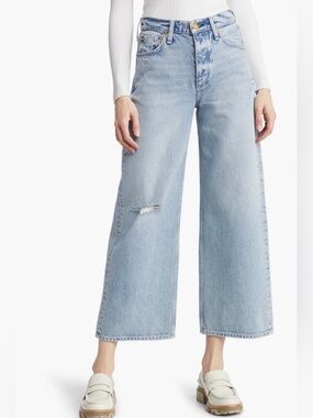 Rag and Bone Andi Distressed Wide Leg Ankle Jeans size 24